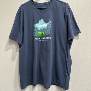 Life is Good Men's Navy Blue Graphic T-Shirt,crusher,XL,golf